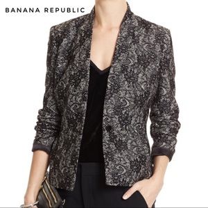 Banana Republic Lace Peplum Novelty Blazer Jacket